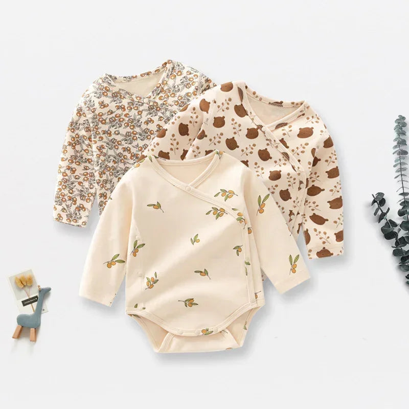 100% Cotton Long Sleeve Bodysuit - Fruits - Organic Cotton Clubs