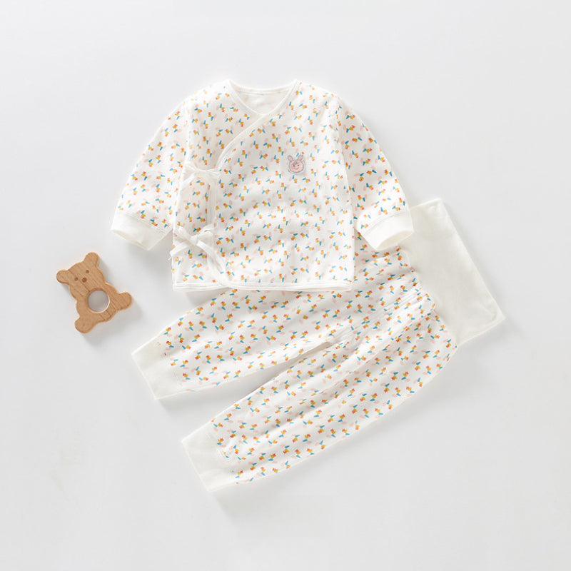 100% Cotton Long Sleeve Kimono Top & Pants Set - Green Forest - Organic Cotton Clubs