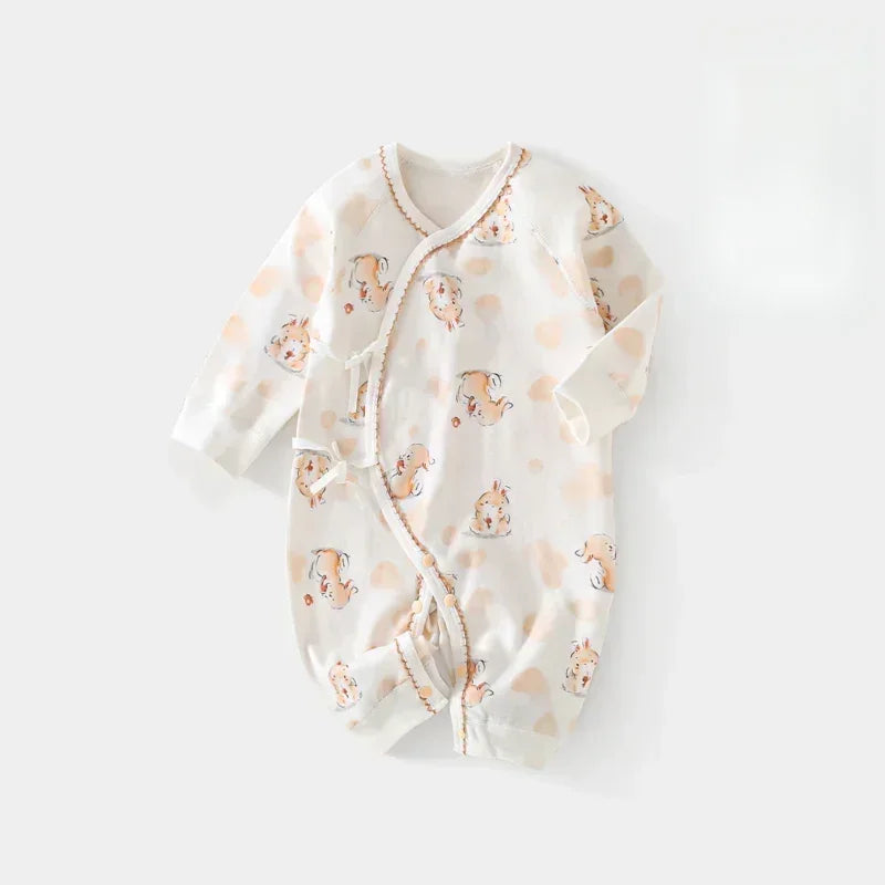100% Cotton Long Sleeve Kimono Romper - Bunny & Bicycle - Organic Cotton Clubs
