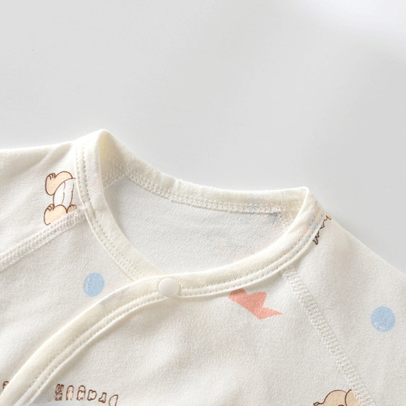 100% Cotton Long Sleeve Kimono Bodysuit - Sika Deer - Organic Cotton Clubs