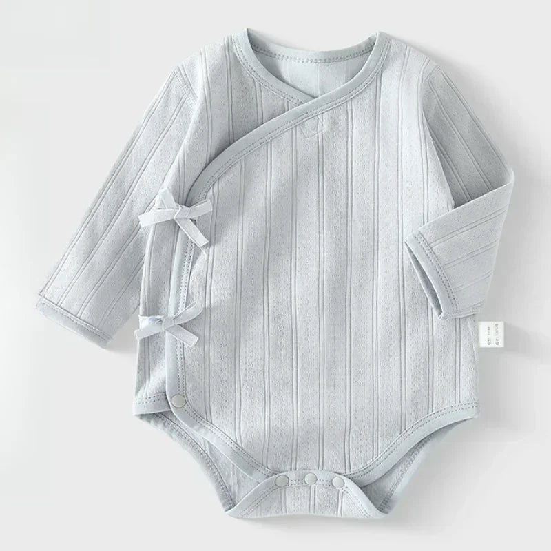 100% Cotton Long Sleeve Kimono Bodysuit - Brown - Organic Cotton Clubs