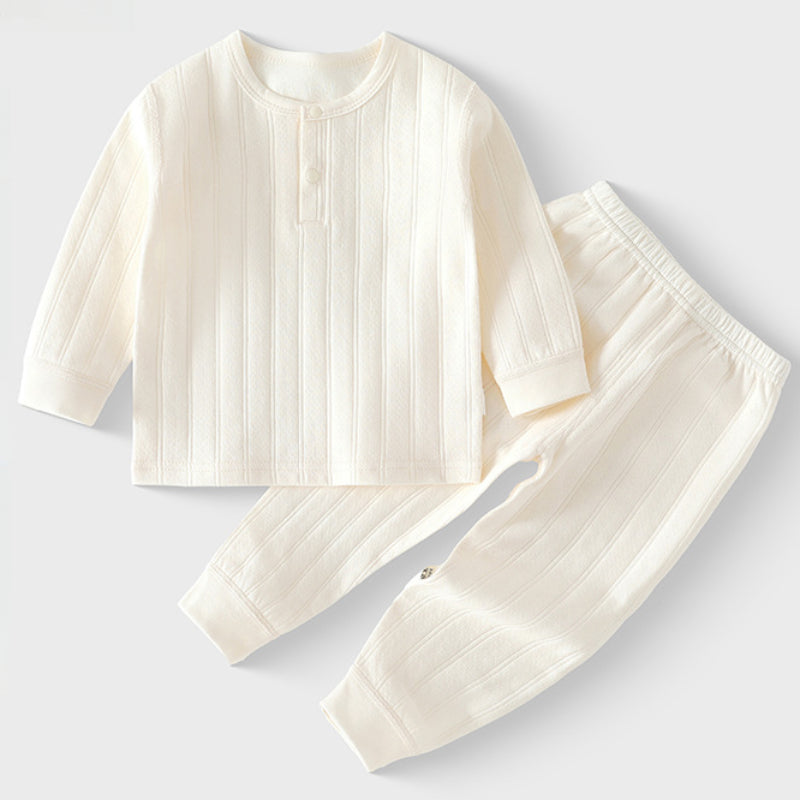 100% Cotton Long Sleeve Top & Pants Set- Brown - Organic Cotton Clubs
