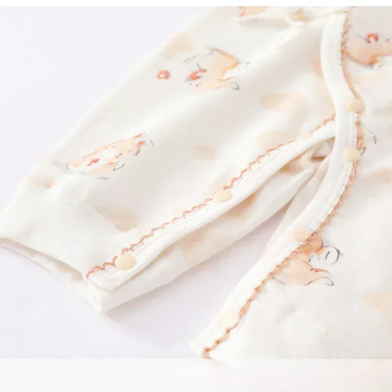 100% Cotton Long Sleeve Kimono Romper - Bunny & Bicycle - Organic Cotton Clubs