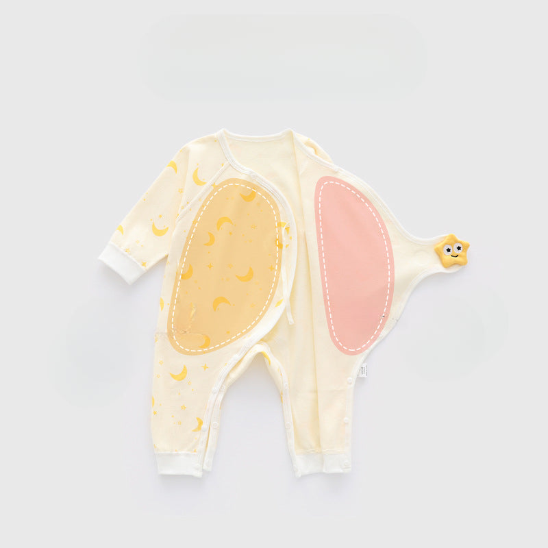 100% Cotton Long Sleeve Romper with Velcro Closure - Tiger - Organic Cotton Clubs