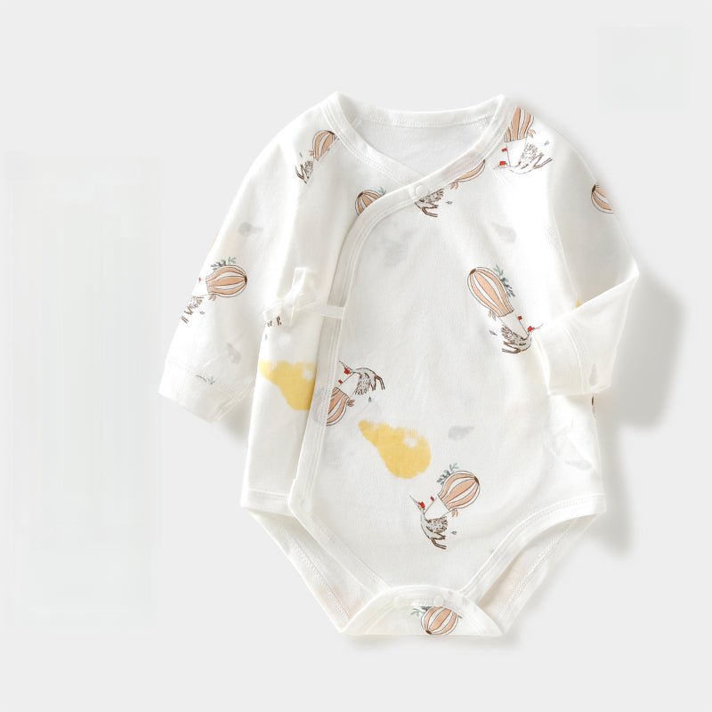 100% Cotton Long Sleeve Kimono Bodysuit - Sika Deer - Organic Cotton Clubs