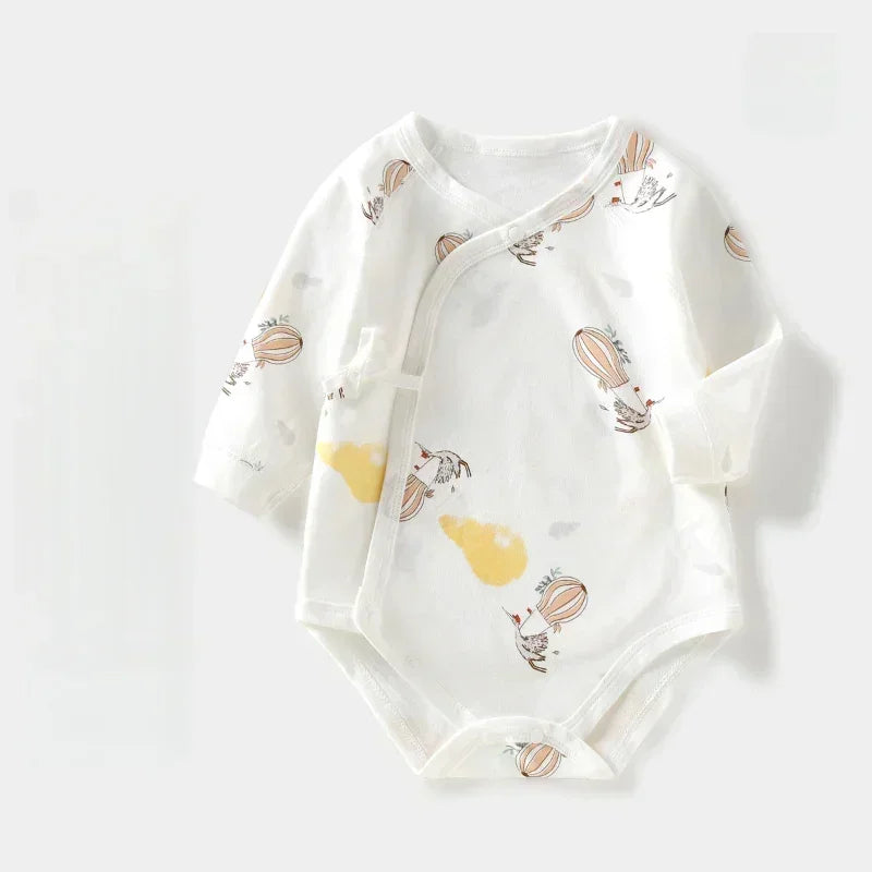100% Cotton Long Sleeve Kimono Bodysuit - Sika Deer - Organic Cotton Clubs