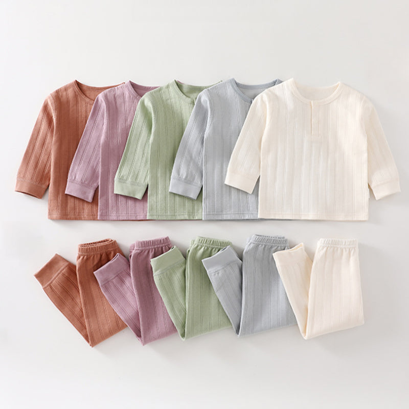 100% Cotton Long Sleeve Top & Pants Set- Brown - Organic Cotton Clubs
