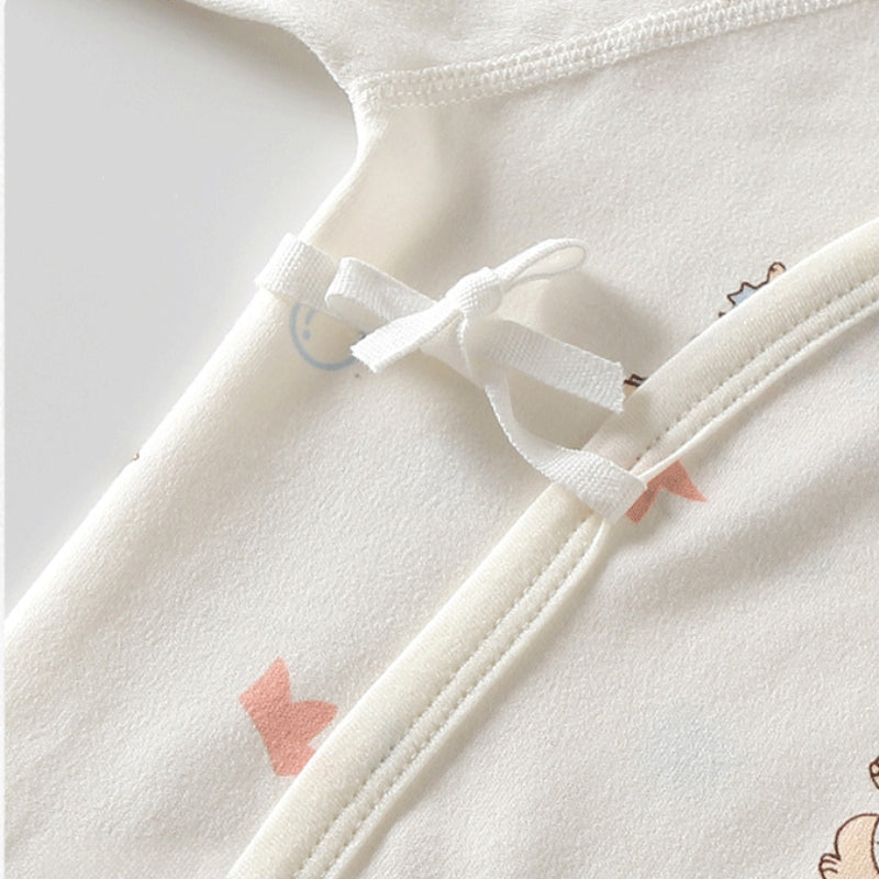 100% Cotton Long Sleeve Kimono Bodysuit - Sika Deer - Organic Cotton Clubs