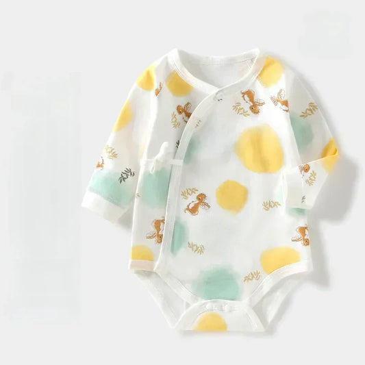 100% Cotton Long Sleeve Kimono Bodysuit - Sika Deer - Organic Cotton Clubs
