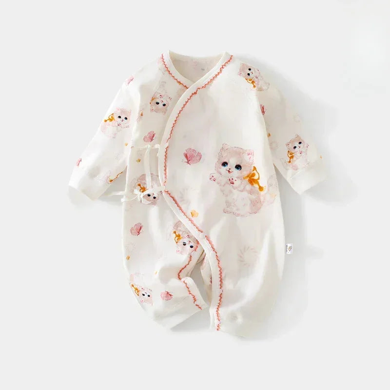 100% Cotton Long Sleeve Kimono Romper - Bunny & Bicycle - Organic Cotton Clubs