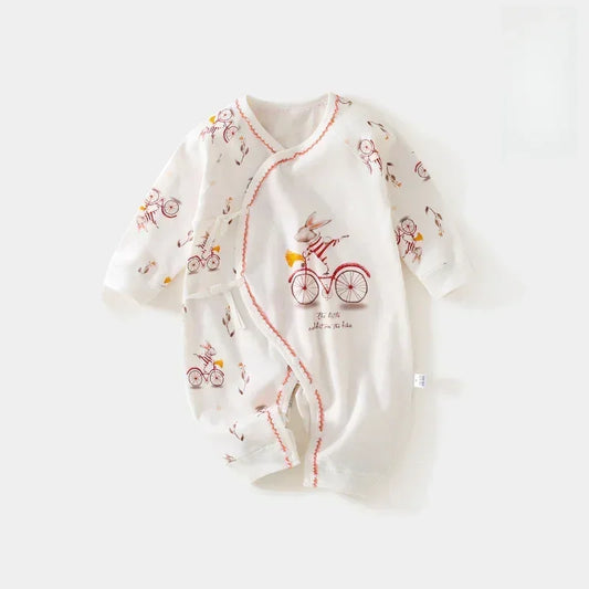 100% Cotton Long Sleeve Kimono Romper - Bunny & Bicycle - Organic Cotton Clubs