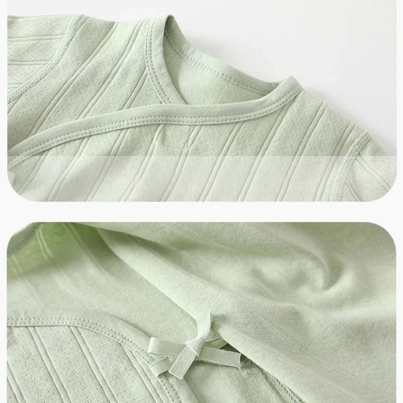 100% Cotton Long Sleeve Kimono Bodysuit - Brown - Organic Cotton Clubs