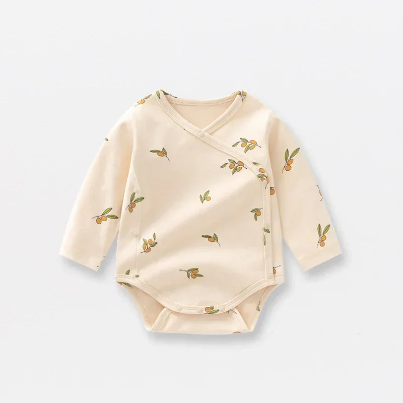 100% Cotton Long Sleeve Bodysuit - Fruits - Organic Cotton Clubs