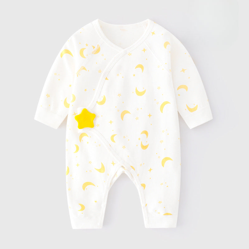100% Cotton Long Sleeve Romper with Velcro Closure - Tiger - Organic Cotton Clubs