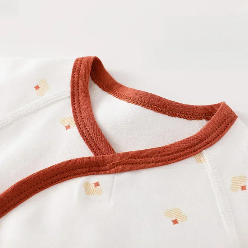 Cotton Long Sleeve Kimono Romper - Yellow Cat - Organic Cotton Clubs