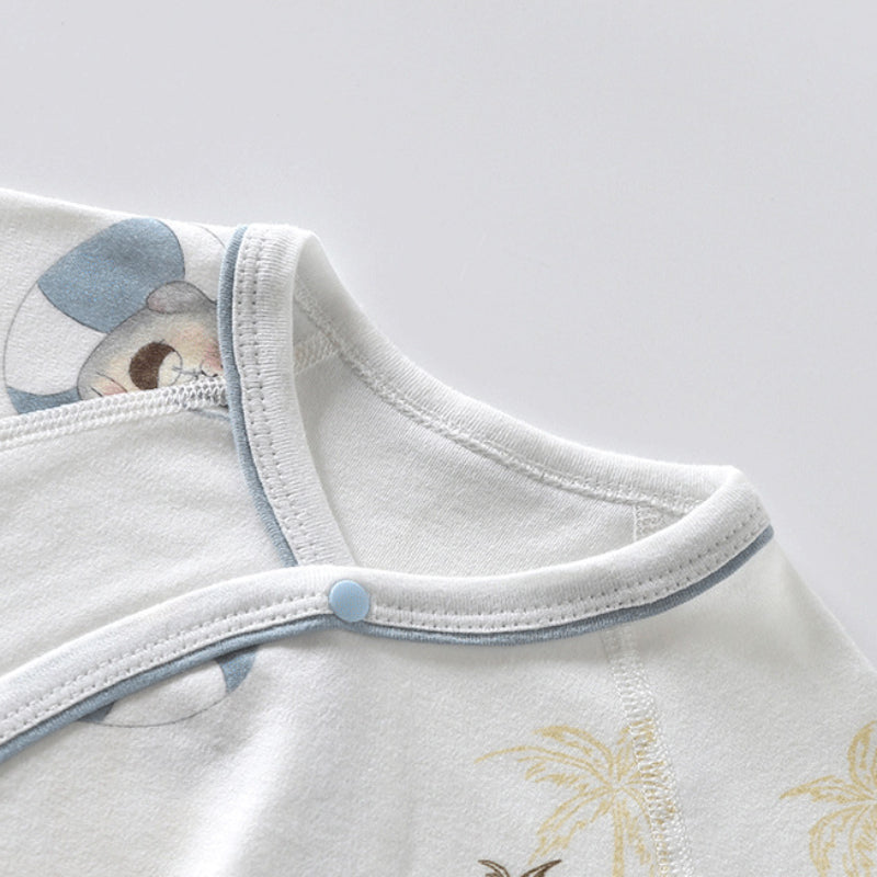 100% Cotton Long Sleeve Kimono Romper - Brown Bear - Organic Cotton Clubs