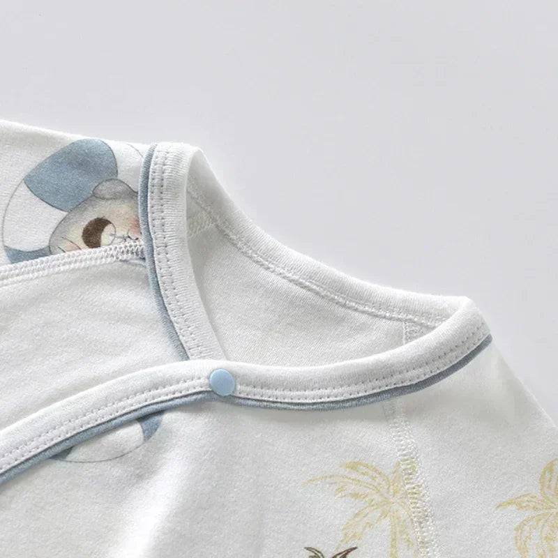 100% Cotton Long Sleeve Kimono Romper - Brown Bear - Organic Cotton Clubs