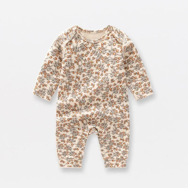 100% Organic Cotton Long Sleeve Romper - Fruits - Organic Cotton Clubs