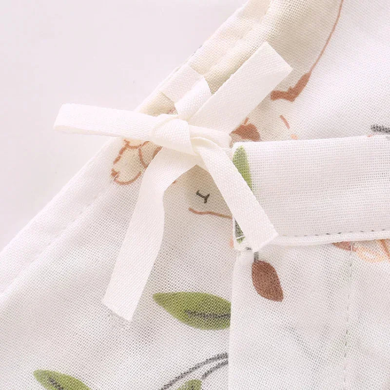 Cotton & Bamboo Muslin Short Sleeve Romper - Goose - Organic Cotton Clubs