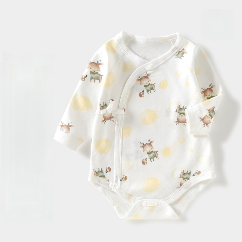 100% Cotton Long Sleeve Kimono Bodysuit - Sika Deer - Organic Cotton Clubs
