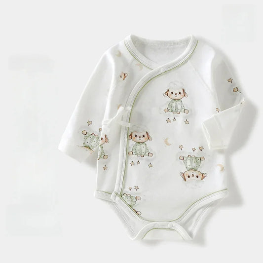 100% Cotton Long Sleeve Kimono Bodysuit - Pink Bunny - Organic Cotton Clubs