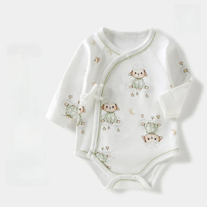 100% Cotton Long Sleeve Kimono Bodysuit - Pink Bunny - Organic Cotton Clubs