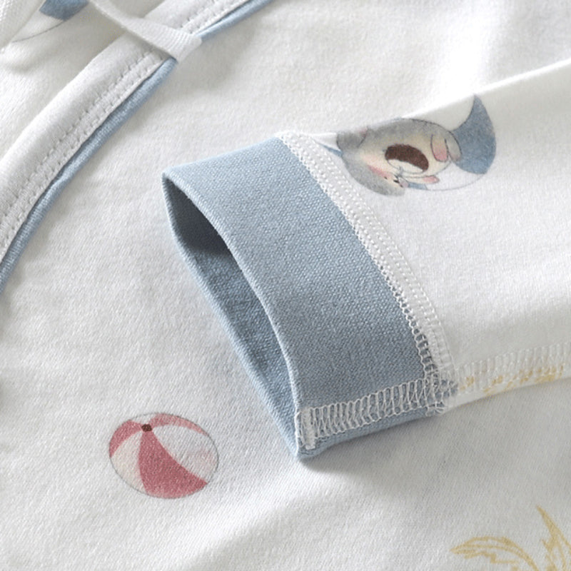 100% Cotton Long Sleeve Kimono Romper - Brown Bear - Organic Cotton Clubs
