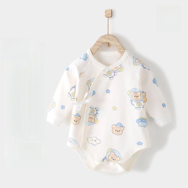100% Cotton Long Sleeve Kimono Bodysuit - Sika Deer - Organic Cotton Clubs