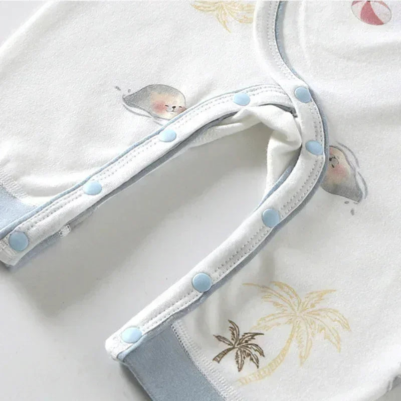 100% Cotton Long Sleeve Kimono Romper - Brown Bear - Organic Cotton Clubs