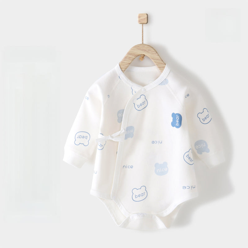 100% Cotton Long Sleeve Kimono Bodysuit - Sika Deer - Organic Cotton Clubs