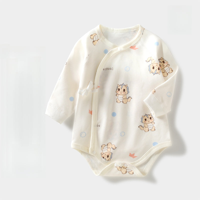 100% Cotton Long Sleeve Kimono Bodysuit - Sika Deer - Organic Cotton Clubs