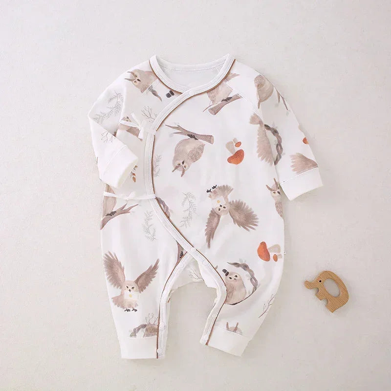 100% Cotton Long Sleeve Romper - Owl - Organic Cotton Clubs
