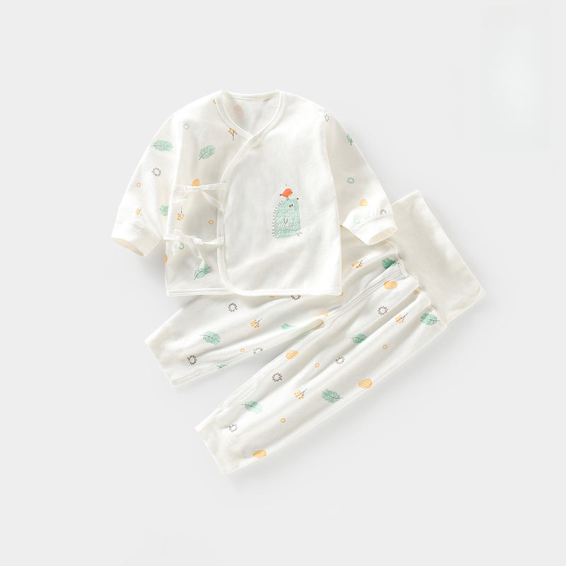 100% Cotton Long Sleeve Kimono Top & Pants Set - Green Forest - Organic Cotton Clubs