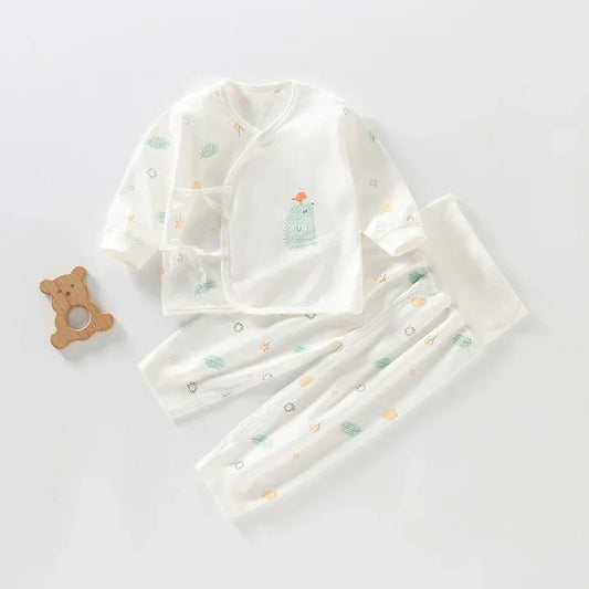 100% Cotton Long Sleeve Kimono Top & Pants Set - Green Forest - Organic Cotton Clubs