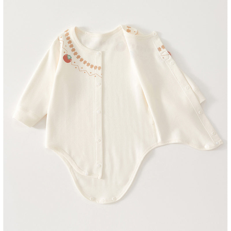 Cotton Long Sleeve Snap-Up Bodysuit - Little Flower - Organic Cotton Clubs