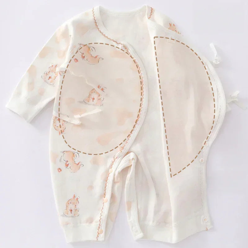 100% Cotton Long Sleeve Kimono Romper - Bunny & Bicycle - Organic Cotton Clubs