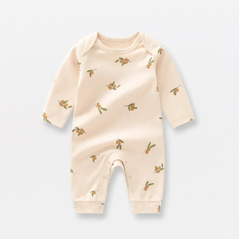 100% Organic Cotton Long Sleeve Romper - Fruits - Organic Cotton Clubs