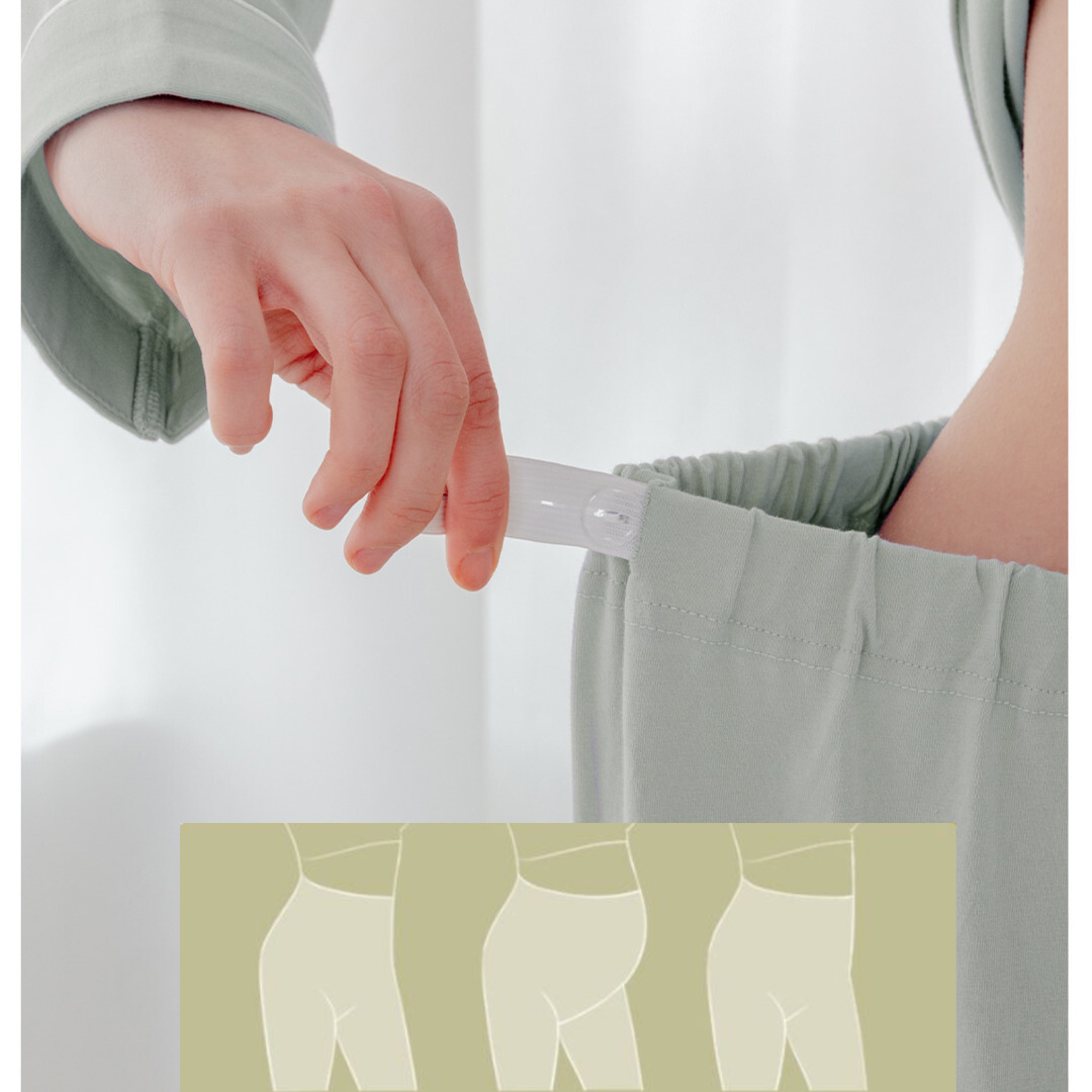 Cotton Button-Up Maternity Pajama- Green - Organic Cotton Clubs