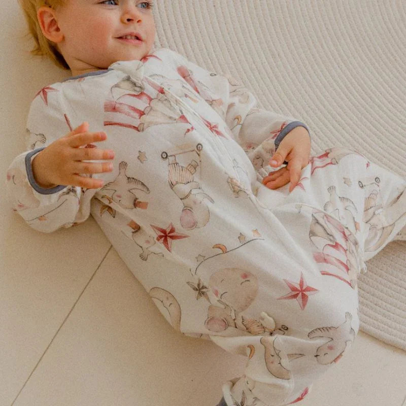Organic Cotton Muslin Long Sleeve Sleepsuit Summer - Deer - Organic Cotton Clubs