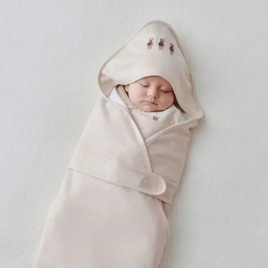 100% Cotton Swaddle Blanket - Light Brown - Organic Cotton Clubs