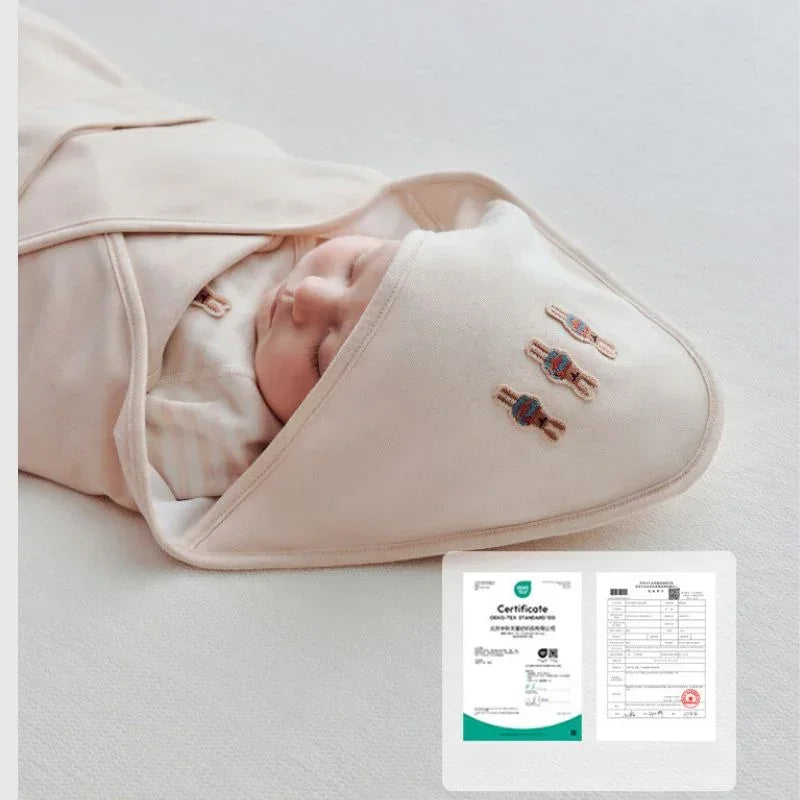 100% Cotton Swaddle Blanket - Light Brown - Organic Cotton Clubs