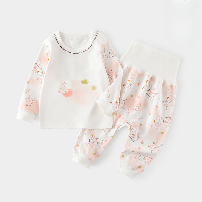 100% Cotton Long Sleeve Top & Pants Set - Yellow Spring - Organic Cotton Clubs