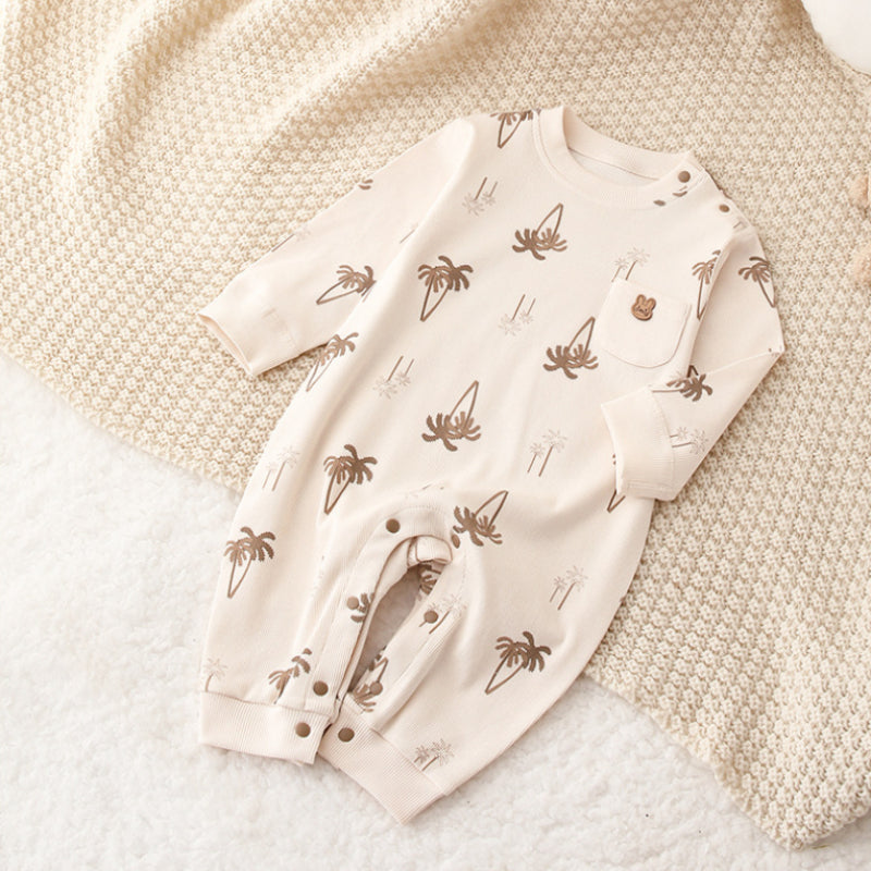 Cotton Long Sleeve Romper - Monster - Organic Cotton Clubs