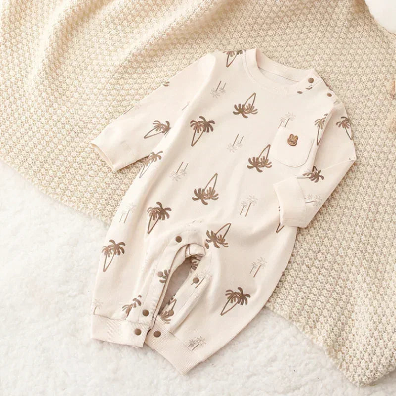 Cotton Long Sleeve Romper - Monster - Organic Cotton Clubs