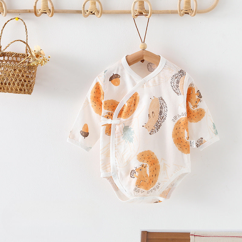 Cotton & Bamboo Muslin Long Sleeve Bodysuit - Sweet Pear - Organic Cotton Clubs