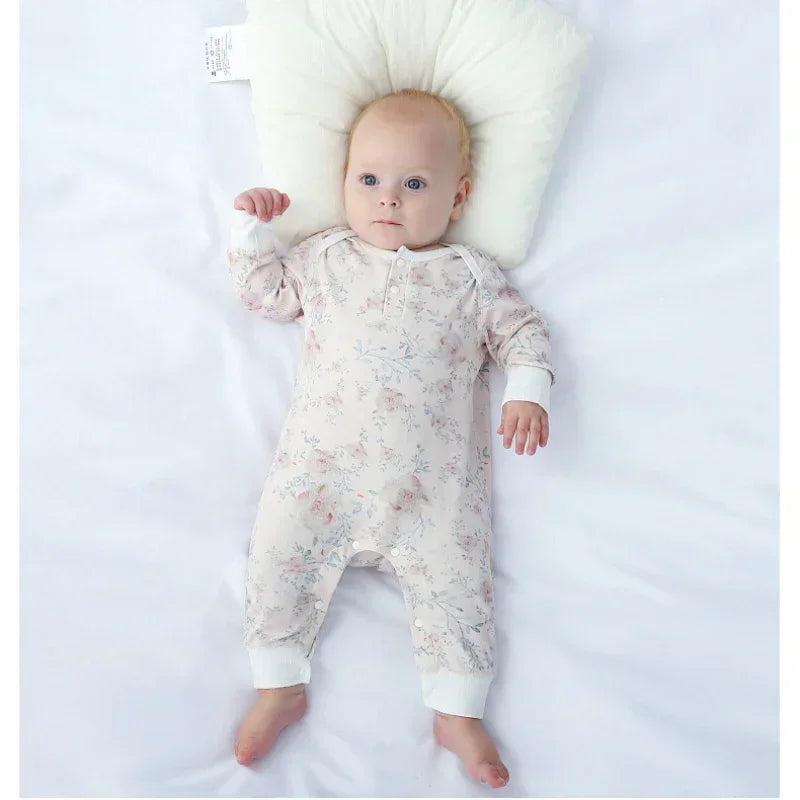 100% Organic Cotton Long Sleeve Romper - Leaves - Organic Cotton Clubs
