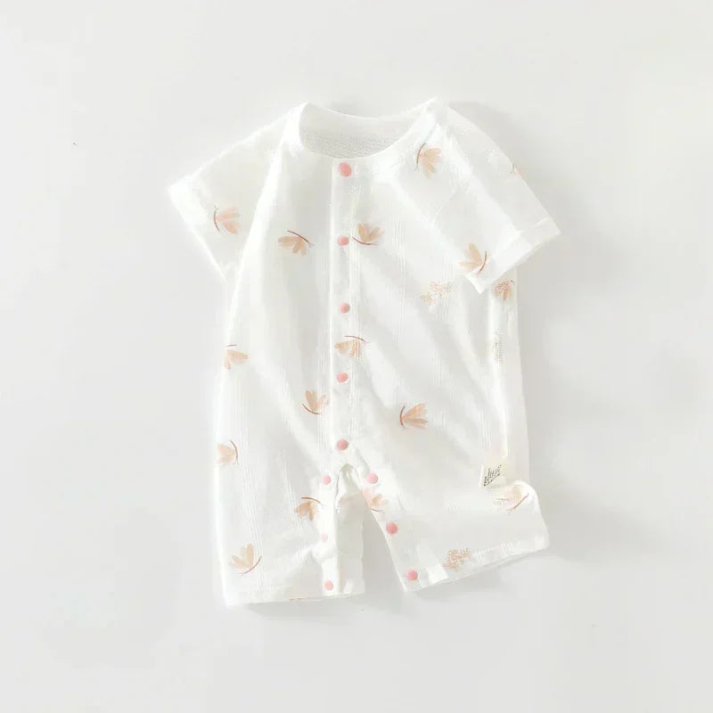 100% Cotton Short Sleeve Romper - Cute Squirrel - Organic Cotton Clubs