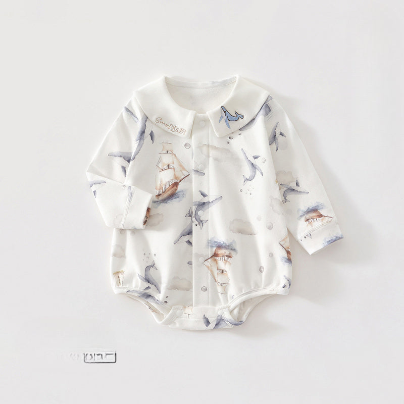 100% Cotton Long Sleeve Bodysuit - Little Crocodile - Organic Cotton Clubs