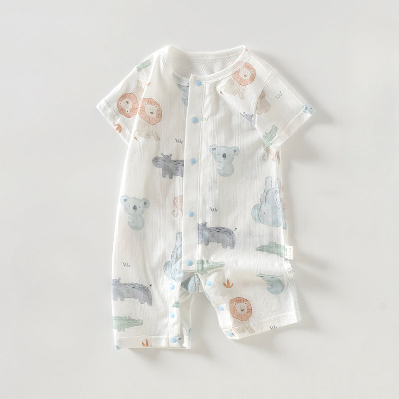 100% Cotton Short Sleeve Romper - Cute Squirrel - Organic Cotton Clubs