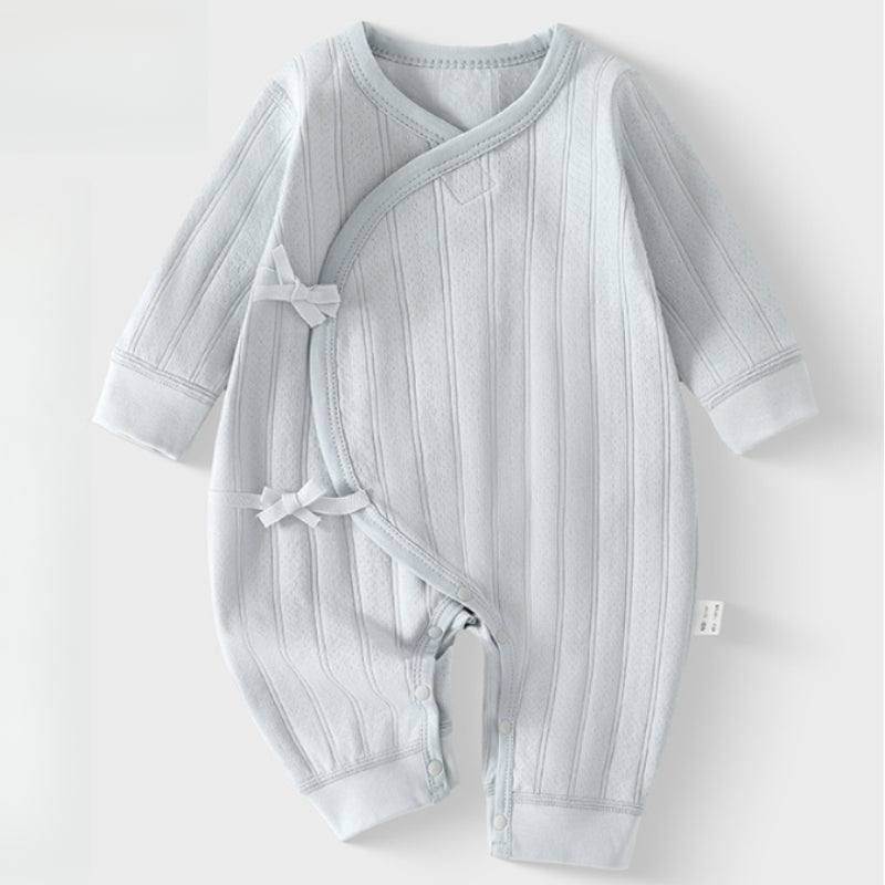 100% Cotton Long Sleeve Kimono Romper - Brown - Organic Cotton Clubs